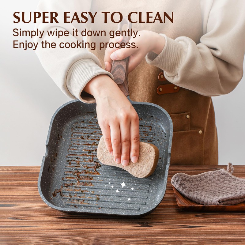 SENSARTE Nonstick Grill Pan for Stove Tops, Versatile Griddle with