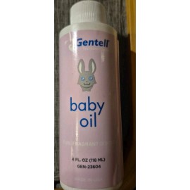 Gentell Baby Oil Three 4 oz Bottles Helps Relieve Diaper Rash & Dryness