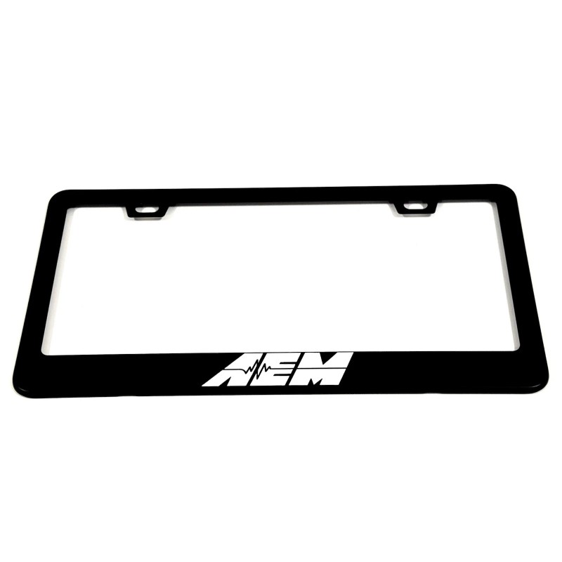 AEM License Plate Frame | Black Metal | Street Racing