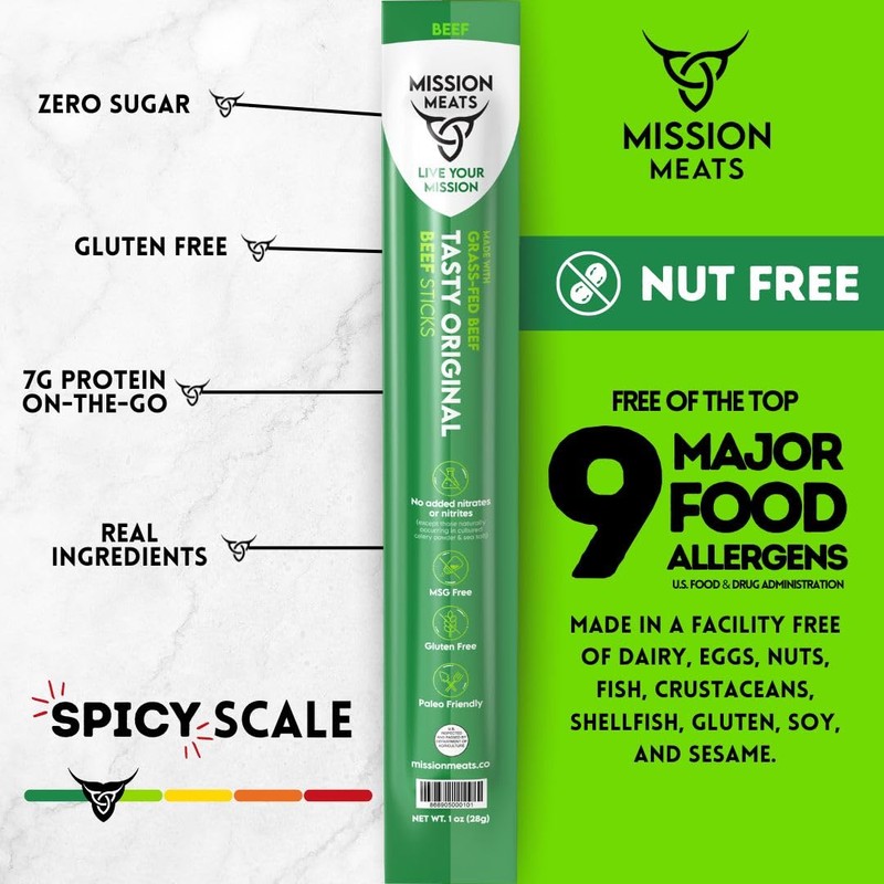 Mission Meats Beef Sticks – 100% Grass Fed & Pasture