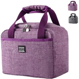 iDock bolsa de almuerzo termica,lonchera termica mujer,loncheras para mujer,tela Oxford a prueba de fugas de adultos,playa,camping (púrpura)