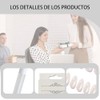 24Tabletas Uñas Press on Cortas, Patrón Puntos De Onda Blancos
