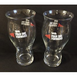 Samuel Adams Boston Lager Pour One Forward Glass 16 oz Sensory 2 Glasses New F/S