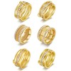 BOMAIL 18Pcs Stackable Rings for Women 14K Gold Plated Stainless