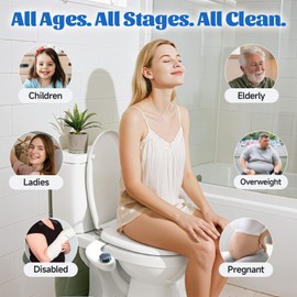 Bidet Attachment for Toilet Seat,Self-Cleaning Sprayer,Dual Nozzle Bidet with Adjustable Cold Water Pressure Control,Frontal & Rear Wash for the Elderly and Pregnant Women.Environmental Friendly Gift.