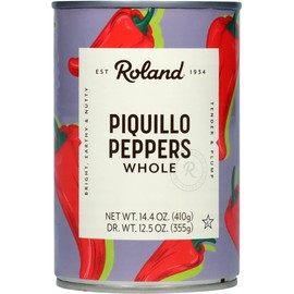 Roland Foods Whole Red Piquillo Peppers, 14.4 Ounce Can, Pack of 4