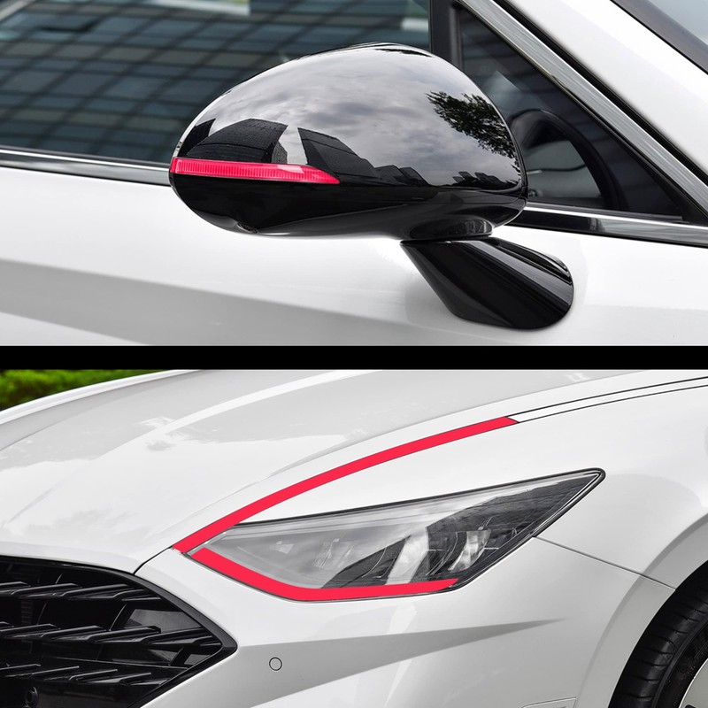 TOMALL 2 Pair Headlight Sidemarker Side Rear View Mirror Vinyl