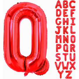 40 Inch Large Red Letter Q Balloons Alphabet Q Letter Balloons Foil Mylar Big Letter Balloons for Birthday Party Anniversary New Year Graduation Wedding Decorations