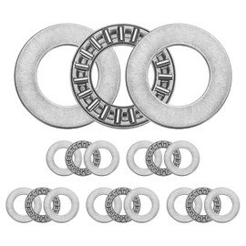 sourcing map 6 Sets AXK1730+2AS Thrust Needle Roller Bearings with Washers, 17x30x4mm Chrome Steel Needles Roller Bearing, P5 (ABEC 5)