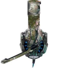 Skinit Decal Skin Compatible with BENGOO G9000 Gaming Headset - Nene Thomas Woman with Peacocks by Nene Thomas Design