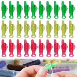 30PCS Sewing Machine Needle Threader Plastic and Metal Needle Threaders for Sewing Machines Green Pink Yellow Automatic Needle Threader Fish Type Sewing Accessories for Sewing Machines Craft Tool