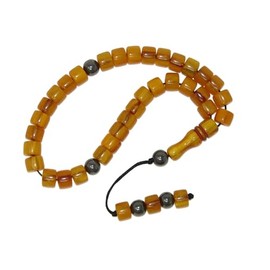 N119 33 Bead Worry Fidget Prayer Beads Tasbih Beads Polyester and Gemstone Beads Handmade by Jeannieparnell