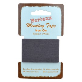 Nortexx Iron On Repair Tape-Dark Grey, 100% Cotton, 14 x 8 x 1 cm