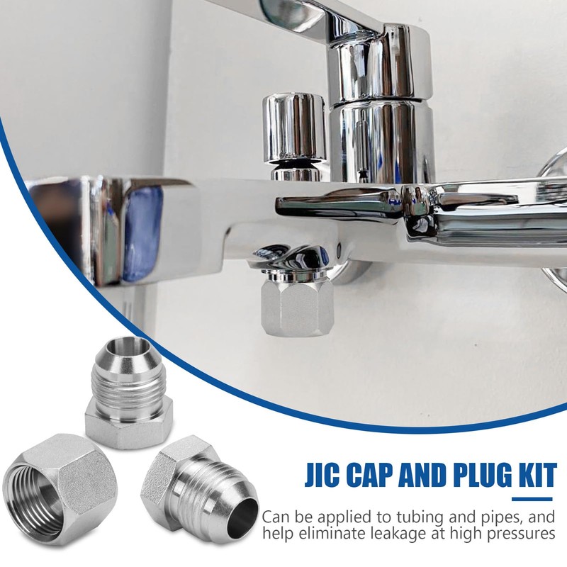 XJX 72-Piece JIC 37° Cap and Plug Kit, Hydraulic Hose