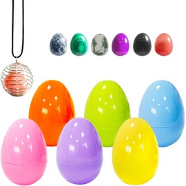 ORNACELE 6PCS Easter Eggs with Crystal Gem Egg Shape Stones for Easter Theme Party Favors, Supplies for Egg Hunt, Basket Stuffers/Fillers, Classroom Prize Supplies Toddler Boys Girls