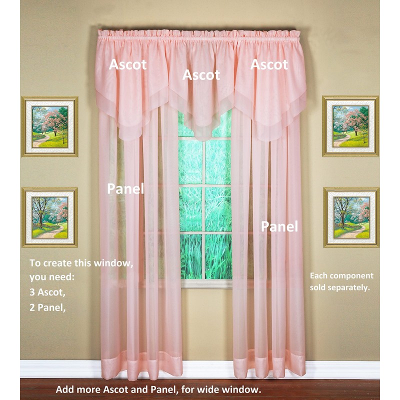 Today's Curtain Emelia Original Voile Panel 84", Rose, 60" W