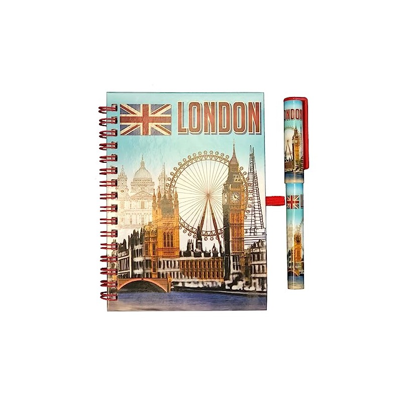 Bells Box London Souvenir Notebook - British Notepad with Pen-