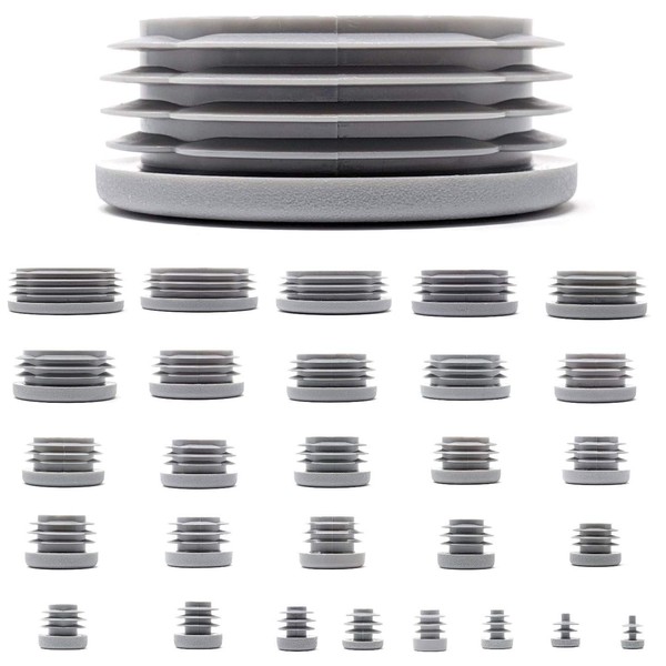 Plastic End Caps 28mm Grey Pipe Inserts Plugs 4 Pack