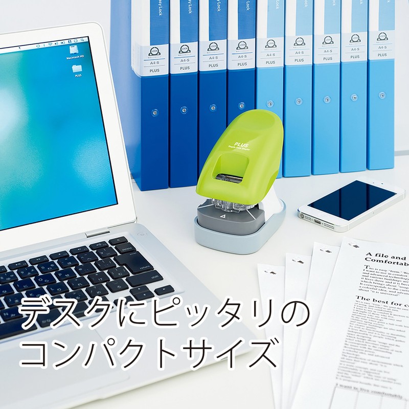 PLUS Paper Clinch Stapleless Stapler, Desktop Type, 12 Staples, 2-Hole