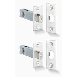 2 Pack Tubular Deadbolt for Bathroom, 64mm Case 44mm Backset, Chrome