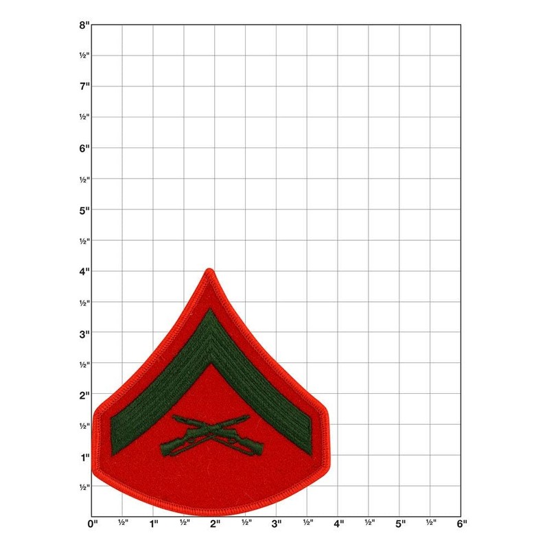 USMC Lance Corporal Rank Green on Red