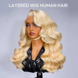 Westkiss 613 Blonde Layered Wig Human Hair Body Wave 6x8 Closure Wig Pre Cut Side Part Glueless Wigs Human Hair Pre Plucked Wigs For Black Women 18 Inch