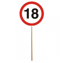 12er SET Mini Plates L: 26.5 cm D: 9.5 cm 18, Birthday Theme: Traffic Sign