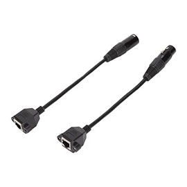 Cable Adaptador XLR de 3 Pines a RJ45, 1 Par de Cables de Extensión de Conector de Red XLR Macho a RJ45 Hembra, Ethernet Cat5 para la Serie de Controlador DMX‑con Y Tira LED RGB