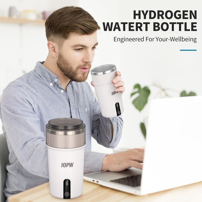 IOPW Hydrogen Water Bottle Generator, Stainless Steel Hydrogen Water Bottle,
