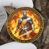 Knight & Phoenix Double-Sided Challenge Coin, Zinc Alloy, 1.574", Sculpted
