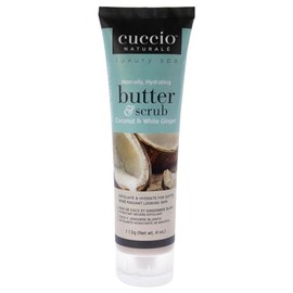 Cuccio Naturale Butter Scrub - Exfoliates And Hydrates - For Softer, Radiant Looking Skin - Infuses Moisture Into Dry Skin - Non-Oily 24 Hour Hydration - Creamy - Coconut And White Ginger - 113 G