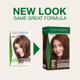 Naturigin Permanent Hair Color, 4.6 Copper Brown, Ammonia Free, 100% Gray Coverage, Nourishing Natural Formula, For All Hair Types, Long-Lasting, Vegan & Cruelty-Free, 1 Pack