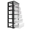 6 Clear Drawer Storage Organizer Rolling Cart,Movable Storage Tower for