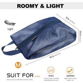 Prezon Travel Shoe Bags, Water Resistant TPU Mesh, Sturdy YKK Zipper, Shoes Storage Bag, Shoes Packing Organizer, Unisex Shoe Pouch for Travel or Home Storage