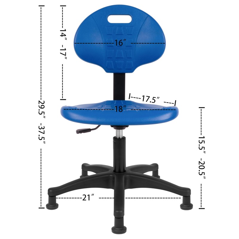 TAKE UR SEAT® Deluxe Polyurethane Lab Stool Chair, 5" Adjustable,