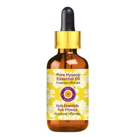Deve Herbes Pure Hyssop Essential Oil (Hyssopus officinalis) with Glass Dropper Natural Therapeutic Grade Steam Distilled 10ml (0.33 oz)