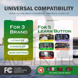 1 for 878MAX Universal LiftMaster Garage Door Opener Keypad 3-Year-Warranty