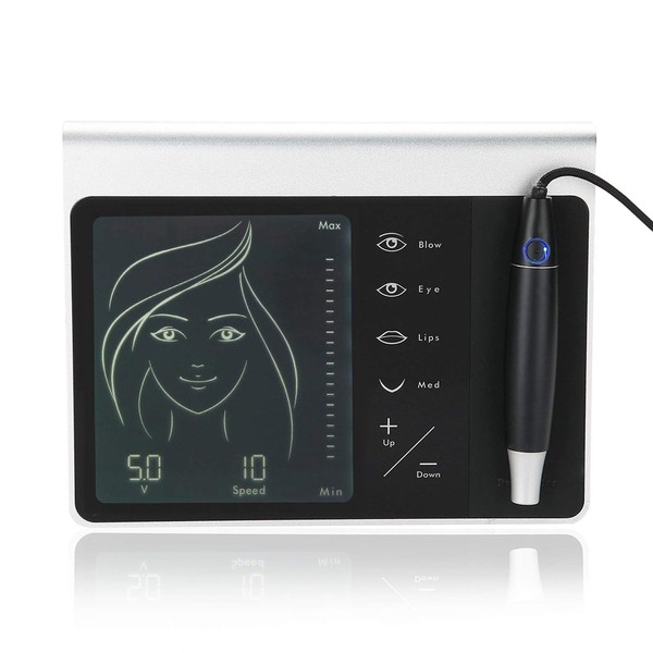 Electric Tattoo Machine, LCD Display Digital Permanent Tattoo Eyebrow Lip Eye liner Pen MTS and PMU Beauty Makeup Device