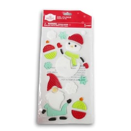 Snowman Gel Window Clings with Gnome Friend - 28 Piece