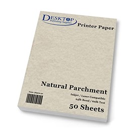 Natural Parchment Paper - 50 Sheets - Desktop Publishing Supplies, Inc.™ Brand