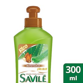 Savilé Crema para Peinar Rizos Hidratados con Almendras y Vitamina E, Verde, 300 ml