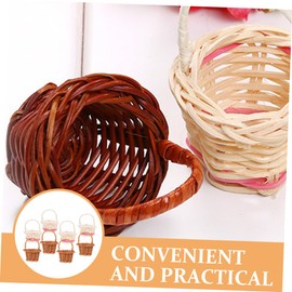 Kisangel 8pcs Mini Woven Baskets with Handles Decorative Tiny Storage Baskets for Home Wedding Party Photography Natural Rattan Design for Floral Arrangements Unique Decor