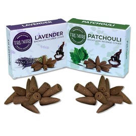 Backflow Incense Cones - Combo Pack of 20 Incense Cones Waterfall - 10 Lavender + 10 Patchouli - Incense Backflow Cones - Waterfall Incense Cones - Incense Waterfall Cones