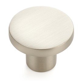 Ravinte 5 Pack Brushed Nickel Round Cabinet Knobs Solid Dresser Knobs Drawer Pulls Silver Cupboard Knobs for Modern Kitchen Cabinet Hardware