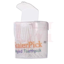 Angled toothpick Scalerpick White Plastic Household Teeth Cleaning Curved Hook 200 pcs