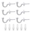 HSIXHAF 6 pieces curtain tieback hooks curtain holder wall metal