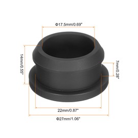 QUARKZMAN 4pcs Snap Rubber Grommet Connector Mounting Dia 217.5mm ID 17.5mm Seal Anti Scratch for Electrical Box Cable Tube Black