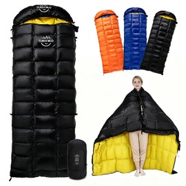 OMVMO Rectangular Down Sleeping Bag for Adults Camping Backpacking 20°F