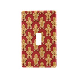 YETTASBIN Christmas Gingerbread Man Toggle Light Switch Cover Unbreakable Wall Plate Cover with Screws for Living Room, Bedroom, Office, School, Home Decor-4.53 x 2.76 Inch
