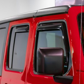 Voron Glass in-Channel Extra Durable Rain Guards for Jeep Wrangler JK 2007-2018, Window Deflectors, Vent Window Visors, 4 Pieces - 220246